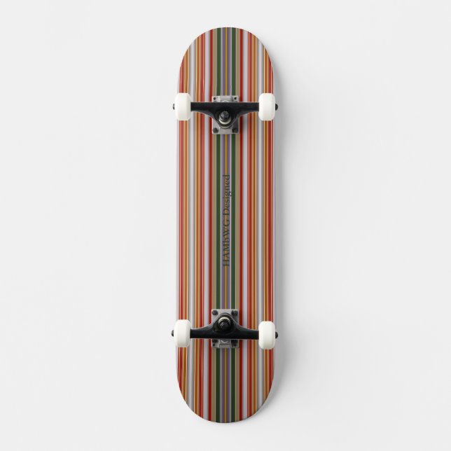HAMbyWG - Skateboard - Rayas rojas opales verdes (Anverso)