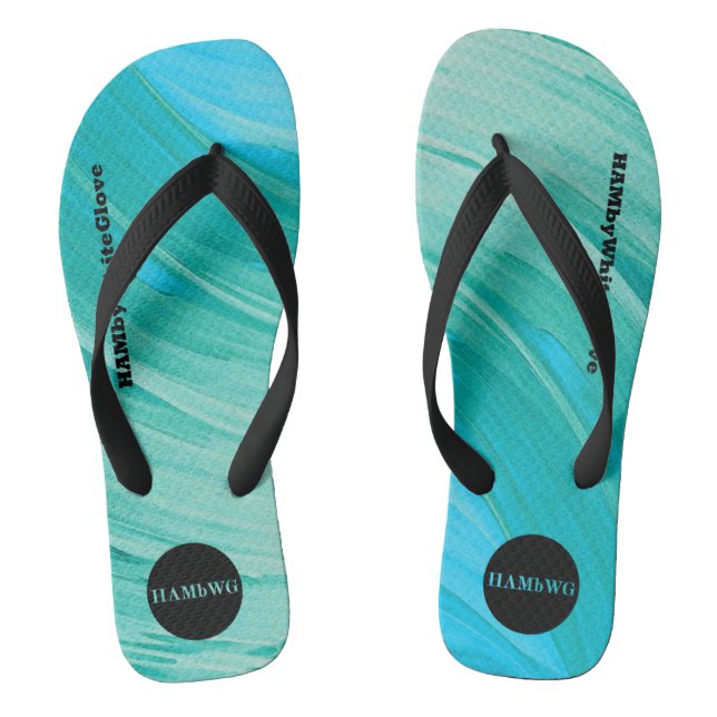 HAMbyWhiteGlove - Chanclas para hombre - Rich Aqua (Plantilla)