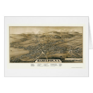 Hamilton, mapa panorámico de NY - 1885