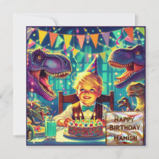 HAMISH ~ Tarjeta de cumpleaños ~ Azul morado ~