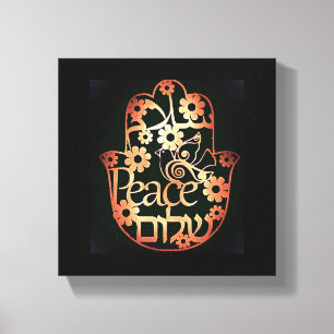 Hamsa de la Paz en Pequeña Impresión de Lienzo Est