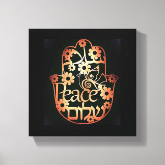 Hamsa de la Paz en Pequeña Impresión de Lienzo Est