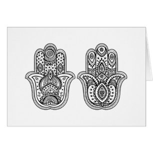 Hamsa dibujado mano con los ornamentos