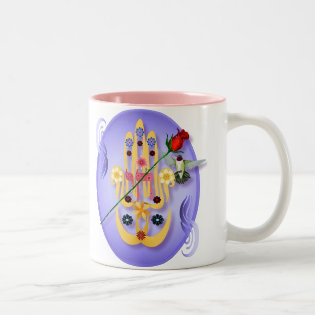 Hamsa y tazas de las flores (Derecha)