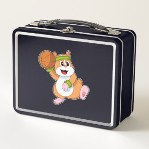 Hamster como jugador de baloncesto con baloncesto