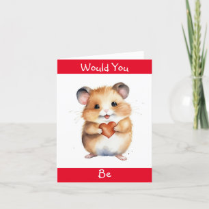 Hamster con tarjeta de corazón de San Valentín
