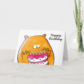 Hámster con tarjeta de cumpleaños para pasteles