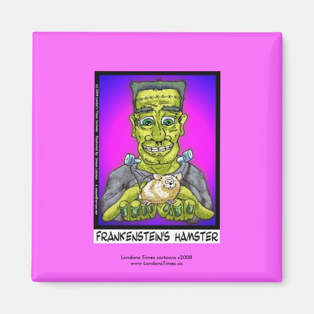 Hámster de Frankenstein Imán de Dibujos Animados D (Frente)