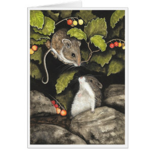 Hámster de los ratones de la fauna por la tarjeta
