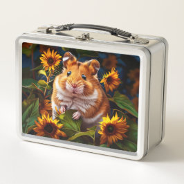 Hamster entre girasoles