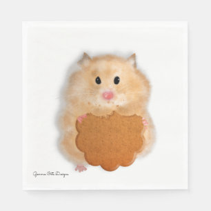 Hamster lindo con servilleta de papel de galleta.