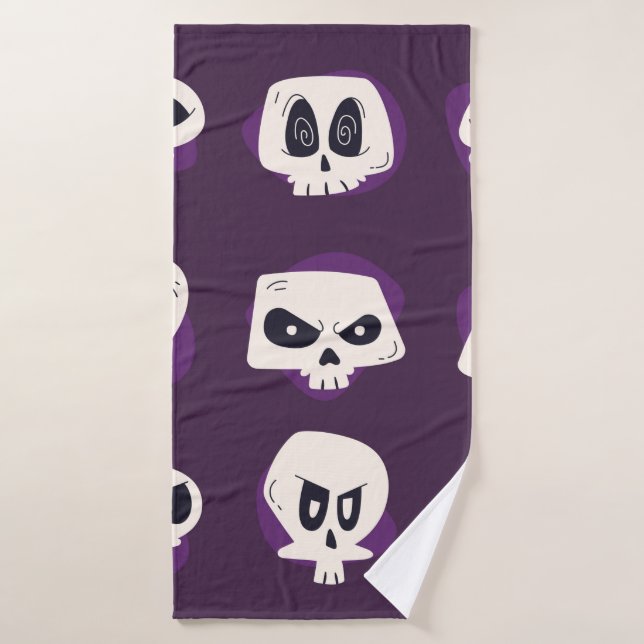 Hand drawn flat dia de muertos skulls collection s (Toalla de baño)