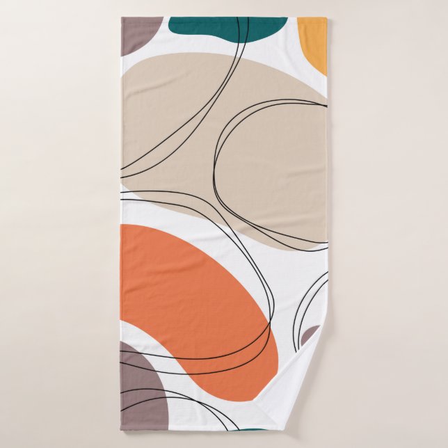 Hand drawn geometric seamless modern abstract mult (Toalla de baño)