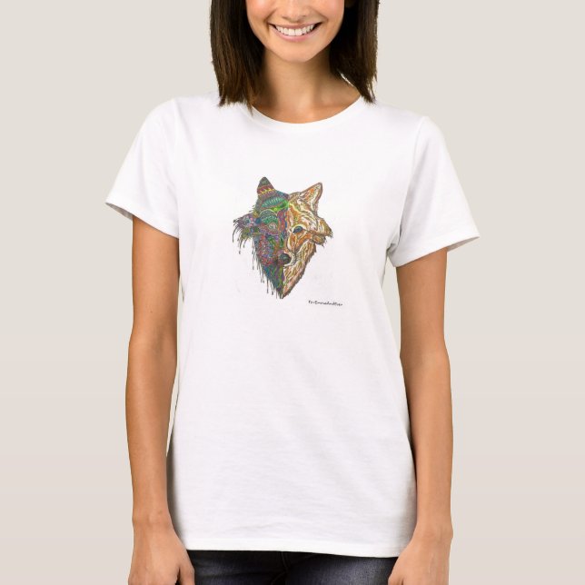 Hand-drawn Original Wolf Mandala Tank Top (Anverso)