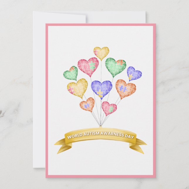 Hand Drawn Watercolor World Autism Awareness Day (Anverso)