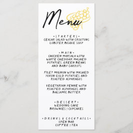 Hand Drawn Yellow White Whimsical Wedding Menu