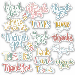 Hand Lettered Agradecimientos Pegatinas