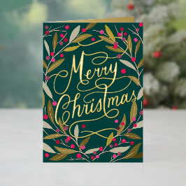 Hand Lettered Merry Christmas California Holly