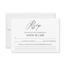 Hand Lettered Script Calligraphy Wedding RSVP