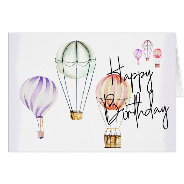 Hand Made Card Balloon - Happy Birthday (Anverso (Horizontal))