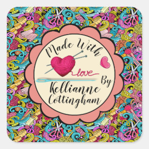 Hand Made with Love Pegatina
