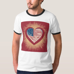 Hand Over Heart: Diseño de camiseta con bandera pa