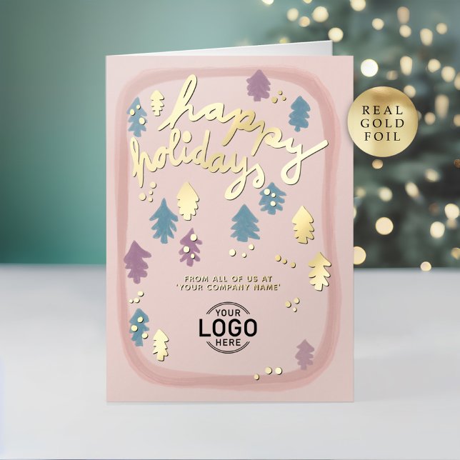 Hand Painted Cute Blush Pink Pine Trees Business (Subido por el creador)