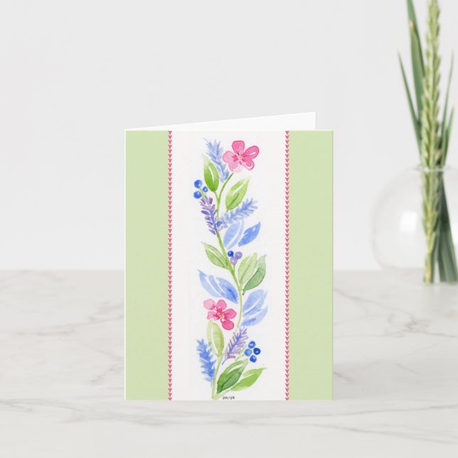 Hand Painted Watercolor Floral Note Blank (Anverso)