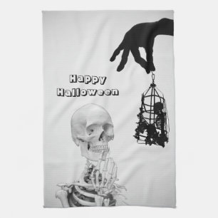 Hand Skeleton Halloween Kitchen Toallas