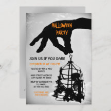 Hand Skeleton Halloween Party Invitación