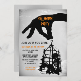 Hand Skeleton Halloween Party Invitación