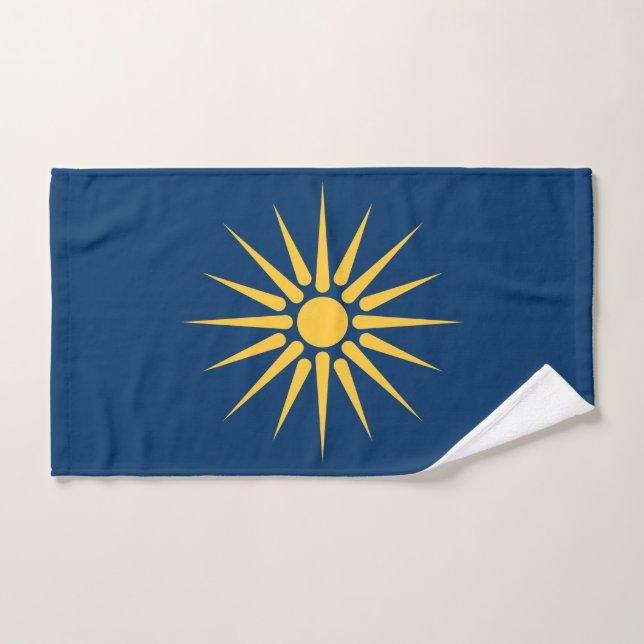 Hand Towel with Flag of Macedonia, Greece (Toalla de mano)