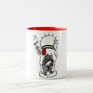 Handala (niño palestino) en la taza