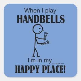 Handbells Happy Place Square Pegatina