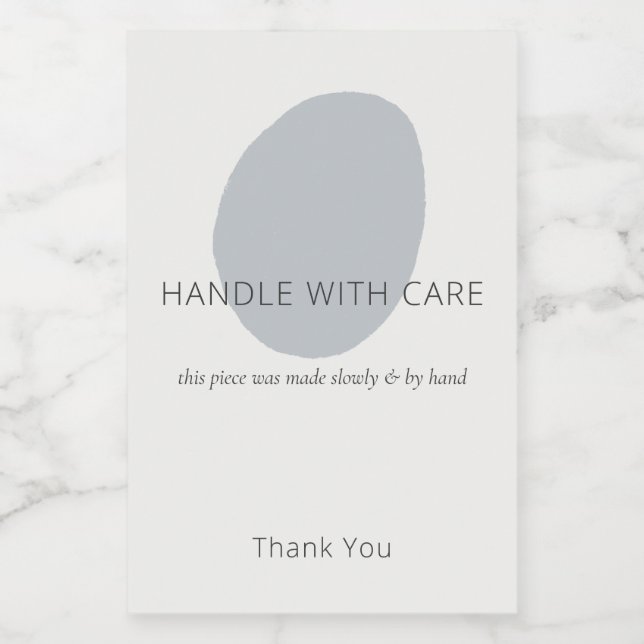 Handle With Care Slate Artisan 2x3 Custom Label (Etiqueta única)