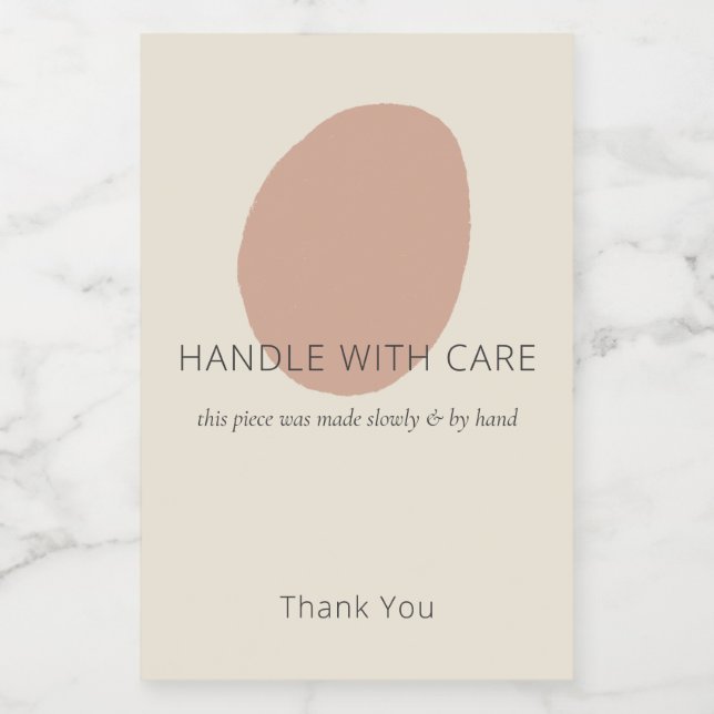 Handle With Care Terracotta Artisan Custom Label  (Etiqueta única)