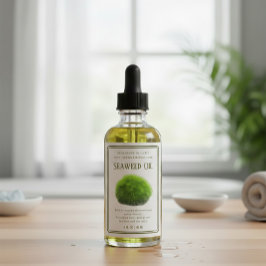 Handmade Botanical Seaweed Illustration Label