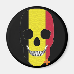 HANDSKULL Bélgica imán redondo B2
