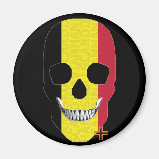 HANDSKULL Bélgica imán redondo B2 (Frente)