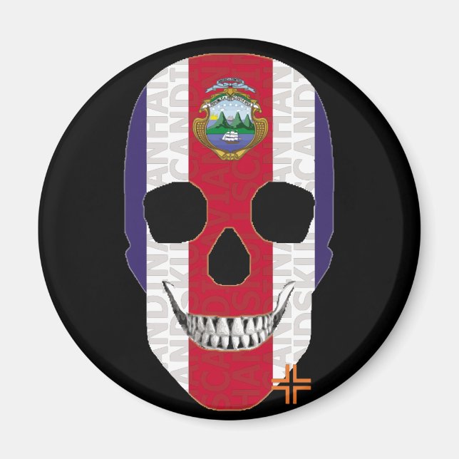 HANDSKULL Costa Rica imán redondo B2 (Frente)