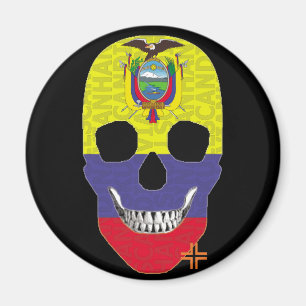 HANDSKULL Ecuador imán redondo B2