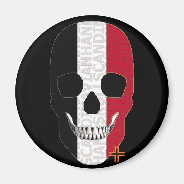 HANDSKULL Egipto imán redondo B2 (Frente)