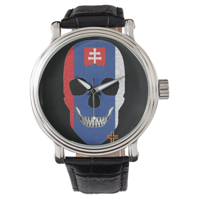 HANDSKULL Eslovaquia reloj hombres de cuero B2 (Anverso)