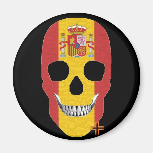 HANDSKULL España imán redondo B2 (Frente)