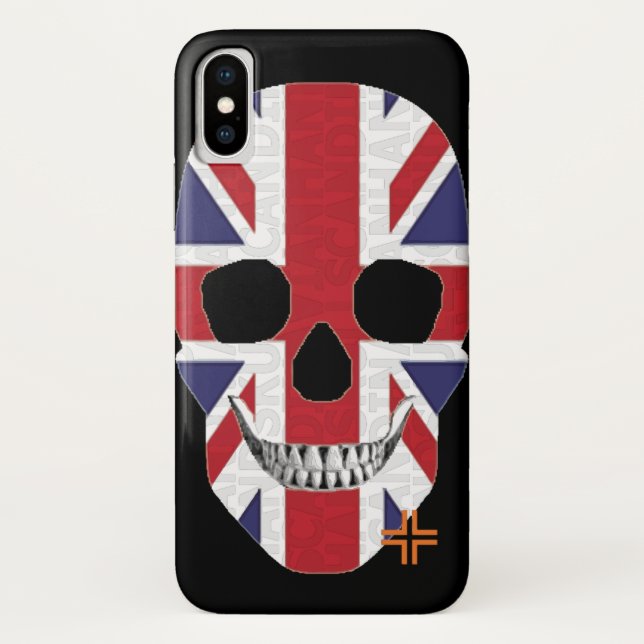 HANDSKULL Gran Bretaña funda iPhone X B2 (Reverso)