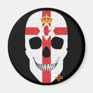 HANDSKULL Imán redondo de Irlanda del Norte B2