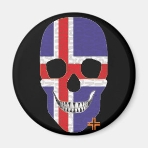 HANDSKULL imán redondo de Islandia B2