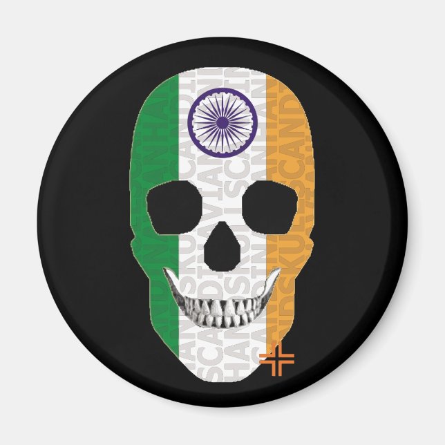 HANDSKULL India imán redondo B2 (Frente)