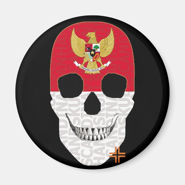 HANDSKULL Indonesia imán redondo B2 (Frente)