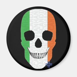 HANDSKULL Irlanda imán redondo B2